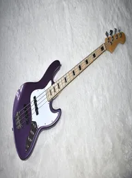 Factory Custom Metal Purple 4 Strings Guitar elettrico Conti con tastiera in acero PickGuardBlack Block Fret Inlaybe Customiz4311016