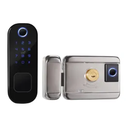 Kilit R5 Tava Akıllı Wifi Kilitleme Kilitini Ev Biyometrik Parmak İzi Güvenlik Akıllı Uygulama Uzaktan Parola RFID KART KAPILI