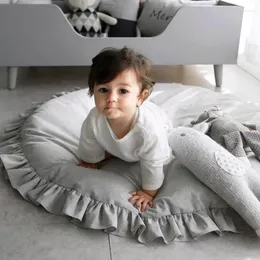 Cobertores Baby Brincho tapetes redondos de algodão macio acolchoado Rastreador de tapete infantil menino menino garotos quarto tapetes de piso decoração nórdica