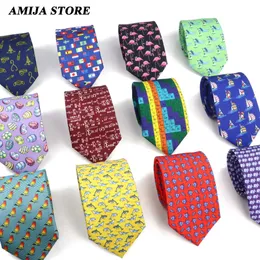 Pescoço amarra a imitação criativa do gravata da seda homens 7,5 cm de graffiti colar de animais físicos e químicos do casamento masculino Business Printing mole Tie WC420407