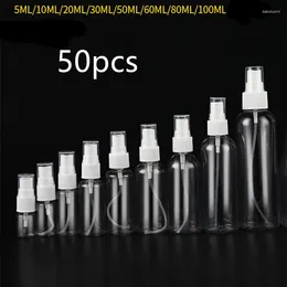 Storage Bottles 50PCS/lot 10ml 20ml 30ml 50ml 100ml Portable Spray Sample Empty Containers Atomizer Bottle Travel Perfume Alcohol