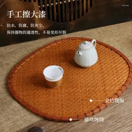 Zestawy herbaciarskie duże bambus rattan okrągły herbata mat zen taca