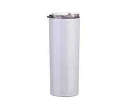 20 once di bicchieri magri Sublimation Blanks Tumbler Taglie di caffè in acciaio inossidabile Coppa classica con cannucce di coperchio AHC35181719281