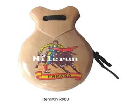 Castanet espanhol Orff Musical Instrument Rap Allegro Educação Educação Toy Educacional Original Wooden7131788