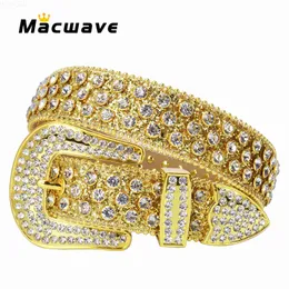 Belts Rhinestone Western Womens Luxury Stud Diamond Cinturon de Cuero para hombre Denim Jeans Accessories BeltC240407