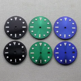 Kits 29mm 8215 Watch Disque Dial luminoso verde azul 2836 Dial de relógio para 2824 2836 8215 8205 8200 2813 3804 Dial modificado de movimento