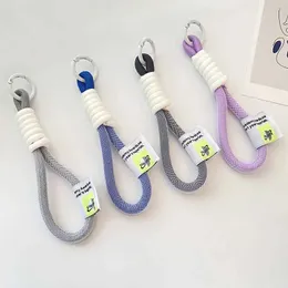 Keychains Bedanyards Creative Iridescent Braid corda chaveiro Círculo de carabiner anel de chave para bolsa de bolas de bolas de caldeira Decorativa Acessórios de KeyCord Q240403