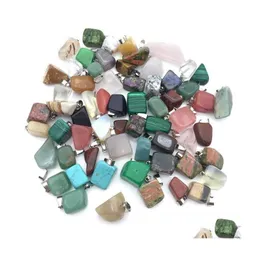 Charms Natural Stone Wiselants Irregar Jade Wisiant Naszyjnik Agat kwarc opal biżuteria hurtowa upuszczenie wyniki dostawy elementy dhrs2