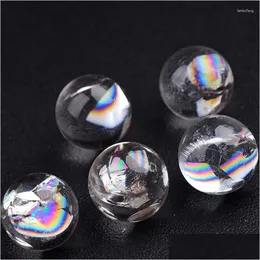 Dekorative Objekte Figuren natürlicher Regenbogen klarer Krytals Ball Quarz Edelstein Schmuck DIY Kristall Geschenk Dolp