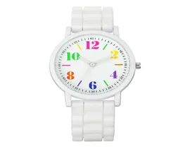 Colourful Dial Silicone Rubber Soft Bands Watches Fashion Whole Kids Children Boys Girls Students Quartz Gift Designer Watches7024154
