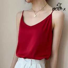 Vneck ilk camisole vest Женская внутренняя одна шея с костюмом атлас атлас ацетат ледяной вершина майка майка S 240407