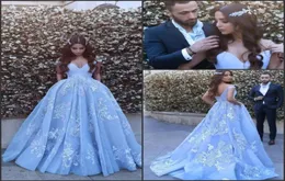 ICE Blue ARABIC DUBAI قبالة فساتين السهرة في الكتف 2017 قال MHAMAD A LINE VINTAGE LACE PROM PART ORCETIONS SPECTRESS DRES3784257