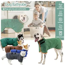 Odzież dla psa Szybkie suszące ręcznik do kąpieli Mikrofibra Chłodka Blackrobe Ultra-Quick Suszenie Duże miękkie regulowane udogodnienia