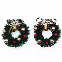 Flores decorativas Dollouse Christmas Wreath Miniature Set para decorações de casas de boneca Durável Micro Mini Garland