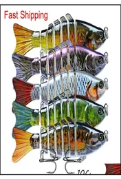 5pcs lote de peixes multisseccionados iscas duras iscas 15 cor misto de 10cm 15 5g 6 gancho de pesca Acessórios para equipamentos de pesca presa wa1385646