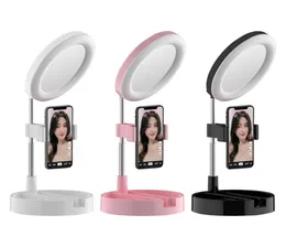 G3 Складное светодиодное селфи -кольцо на стойке телефона видео позография кольцевая лампа для макияжа в прямом эфире OOA81153786483