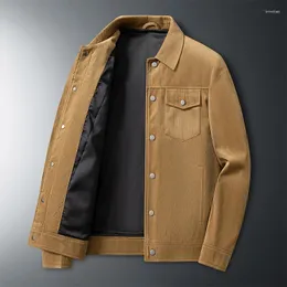 Мужские куртки 2024 мужская повседневная куртка весенняя осень сплошной цвет выключить бомбардировщик бомбардировщик