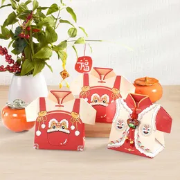 Hediye sargısı 10 adet Çin yılı şeker kutuları kıyafetler şekilli güzellikler ambalaj kutusu hediyeler 2024 bahar festivali parti tedarik