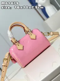 Топ -новая женская сумка розовая патентная кожаная кожаная сумочка сумка по подушке подушка M81879