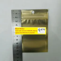 Hurtownia 7,5 x 12 cm (3.0x4,7 "), 100pcs/ partia przezroczystość+złote plastikowe torba opakowań plastikowa torba opakowań Poly Bag Pakiet detaliczny na prezenty LL