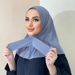 Roupas étnicas prontas para ser coberta interior Instant Instant Hijab para senhoras meninas mulheres com botões de amarração lenço de camisa de qualidade premium