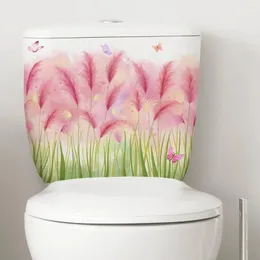 Обои 30 35см маленькие свежие цветочные бабочки наклейки на туалетные наклейки ванная комната декорирование дома настенные декор MS8595