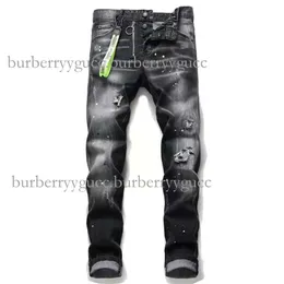 Jeans Herren Leinenhosen Hip -Hop -Jeans Delessed Ripped Biker Slim Fit Motorcycle Denim für Männer