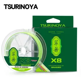 Tsurinoya 300m 150m 100m PE Linea di pesca intrecciata H8 Casting lungo 8 fili multifilamento Filo liscio da 1450 libbre 240407