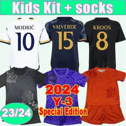 23 24 Modric Valverde Bellingham Kit Kit Soccer Jerseys 2024 Y-3 Kroos Alaba Vini Jr.Rodrygo Camavinga Tchouameni Home fora 3ª camisas de futebol