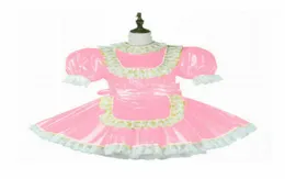 Sissy Maid PVC Dress Låsbar cosplay kostym Tailormade012412690