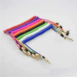 Computer Cables Connectors 3.5 Jack Aux O 3.5Mm Male To For Phone Car Speaker Mp4 Headphone 1.8M Spring S Drop Delivery Computers Netw Otjgs