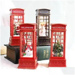 装飾的なオブジェクト図形クリスマスヴィンテージナイトライト雪だるまサンタライトアップキラキラ電話ブース飾りギフトドロップシップドロップdhfrx