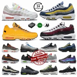 Designer 95S Laufschuhe Männer 95 lässige Schuhe kristallblau dunkle Rote Beete Dreifach schwarze Neon Solar Red Midnight Navy Rauchgrau Taxi Trainer Outdoor Sport Sneaker