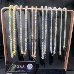 Designer Armband Halsband Hip-Hop Tennis Chain Sterling Sier VVS Moissanite Diamond Cluster Iced Out Cuban Chain for Men Women
