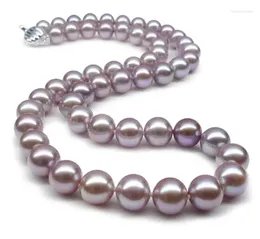 Pendants Fine JEWELRY Purple Pink Natural Pearl Necklace 10-11mm Luxury Bright Light Fresh Water 925 Silver Clasp