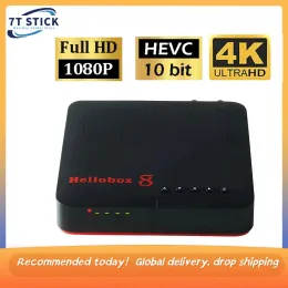 Box New Hellobox 8 receiver satellite DVBT2 DVB S2 Combo TV Box Tuner Support TV Play On Phone Satellite TV Receiver DVB S2X H.265