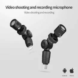 Mikrofoner Saramonic Di UC Mini Microphone Smart Mic med Lightning Type C -gränssnitt för iPhone Android -smartphone Voice Recording Vlog Mic