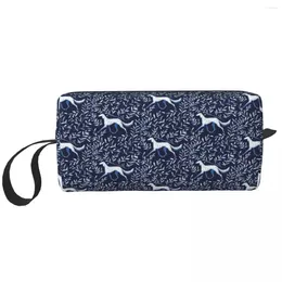 Cosmetic Bags Kawaii Saluki Greyhound Travel Toiletry Bag Women Whippet Sighthound Dog Makeup Organizer Beauty Storage Dopp Kit