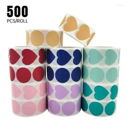 Window Stickers /Roll Color Code Dot Etiketter 1 tum Chroma Etikett Gift Lim Package Party Decor grossist