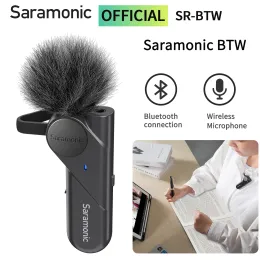 Mikrofoner Saramonic BTW 80m 2.4 GHz Bluetooth Wireless Lavalier Lapel Microphone för iPhone Xiaomi Huawei PC Mobil Streaming Vlog YouTube