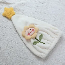 Handduk Microfiber Hair Cartoon Quick Dry Soft Bath Wrap Hat Super Water Absorption Badrum Cap för barnflickor