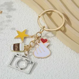 Tornari per la canale smalto Star Star Caffetica Love Key Rings Travel Camera IMPENDANTS PER WOMEN UOMINO HASTIME DEL GIOIETÀ Q240403