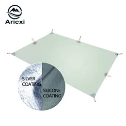 Aricxi Ultralight Tarp Lightweight Mini Sun Shelter Camping tapete Pegada Pegada 15d Nylon Silicone revestido com prata enda para Carro 240327