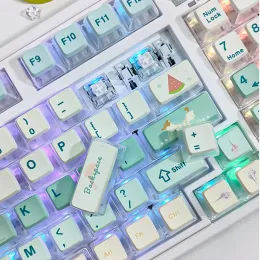 ACESSORES 116 As chaves brilham através do Pudding de verão PBT keycaps Crystal Transparent ASA Perfil para Cherry MX Switch Mechanical Gamer Teclado