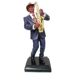 Saksofonowy odtwarzacz muzyk figurka żywiczna muzyk Statua Vintage Prezent Modern Ornament Domowe Dekorowanie 8873333