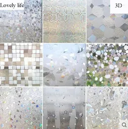 Window Stickers No Glue Cotton Color Privacy Decorative Film Static Cling Self-Adhesive Opaque Glass Sticker Home Decor 60/45 200