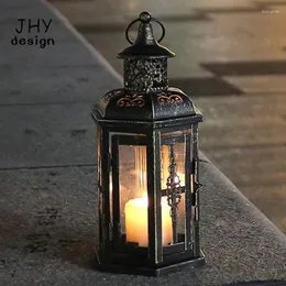 Kerzenhalter dekorative Laternen-10-Zoll-Hoch-Vintage-Style Hanging Lantern Metal Candlieholder für Outdoor-Veranstaltungen und Hochzeiten in Innenräumen