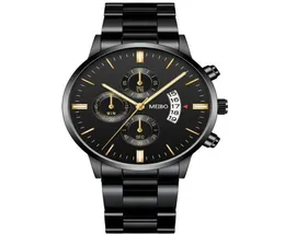 Fashion Steel Alloy Quartz Wrist Watches for Mens Homem Masculino Calendário Negócio Data de Lazer Sport Casual Relógio de Wrist Clock5149529