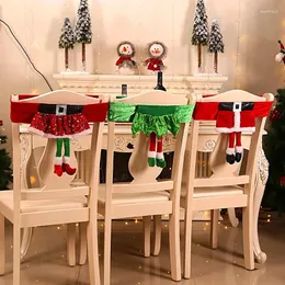 Chair Covers Christmas Santa Claus Elf Skirt Decorations Creative Reusable Year Xmas Home El Supplies