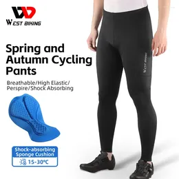 Pantaloni da corsa West Biking ciclistica a lungo assorbimento fitness di spugna che eseguono elevata elasticità uomini traspiranti donne sport